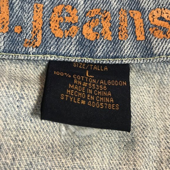 D. Jeans Sleeveless Cropped Vest With Butterfly Back Embellishments Junior Large - Picture 5 of 11